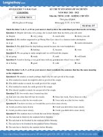 ĐỀ THI TUYỂN SINH VÀO LỚP 10 MÔN ANH VĂN