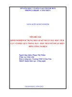 Skkn kinh nghiệm sử dụng một số kĩ thuật dạy học tích cực có hiệu quả trong dạy học phần kĩ thuật điện môn công nghệ 8