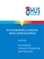 Đề tài thử nghiệm mô phỏng các xtnđ hoạt động trên khu vực biển đông bằng mô hình wrf