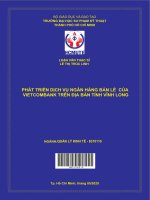 (Luận văn thạc sĩ hcmute) phát triển dịch vụ ngân hàng bán lẻ của vietcombank trên địa bàn tỉnh vĩnh long