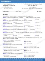 ĐỀ THI TUYỂN SINH VÀO LỚP 10 MÔN ANH VĂN