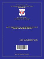 (Đồ án hcmute) hoàn thiện công tác lập kế hoạch sản xuất tại công ty tnhh như quỳnh