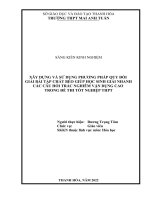 Skkn xây dựng và sử dụng phương pháp quy đổi giải bài tập chất béo giúp học sinh giải nhanh các câu hỏi trắc nghiêm vận dụng cao trong đề thi tốt nghiệp thpt