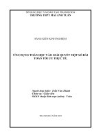 Skkn ứng dụng toán học vào giải quyết một số bài toán tối ưu thực tế