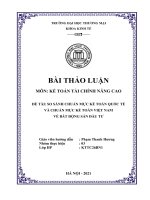 (Bài thảo luận) So sánh chuẩn mực kế toán quốc tế và chuẩn mực kế toán Việt Nam về Bất động sản đầu tư
