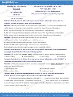 ĐỀ THI TUYỂN SINH VÀO LỚP 10 MÔN ANH VĂN