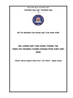 Đo lường mức độ bất cân xứng thông tin trên thị trường chứng khoán phái sinh Việt Nam