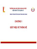 Bài giảng Thống kê ứng dụng trong kinh doanh: Chương 1 - Trường Đại học Bách khoa Hà Nội
