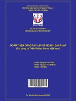 (Đồ án hcmute) hoàn thiện công tác lập kế hoạch sản xuất