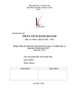 Tiểu luận môn phân tích kinh doanh phân tích tình hình kinh doanh tại công ty cổ phần dịch vụ hàng hóa nội bài năm 2021