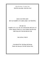 Nghiên cứu các yếu tố ảnh hưởng đến đầu tư công trong lĩnh vực giao thông đường bộ trên địa bàn Thành phố Hà Nội