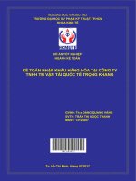 (Đồ án hcmute) kế toán nhập khẩu hàng hóa tại công ty tnhh tm vận tải quốc tế trọng khang