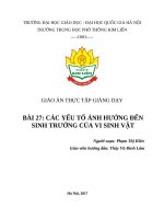Các yếu tố ảnh hưởng đến sinh trưởng của vi sinh vật 1