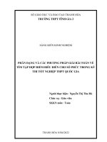 Skkn phân dạng và các phương pháp giải bài toán về tìm tập hợp điểm biễu diễn cho số phức trong kỳ thi tốt nghiệp thpt quốc gia