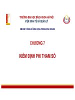 Bài giảng Thống kê ứng dụng trong kinh doanh: Chương 7 - Trường Đại học Bách khoa Hà Nội