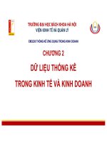 Bài giảng Thống kê ứng dụng trong kinh doanh: Chương 2 - Trường Đại học Bách khoa Hà Nội