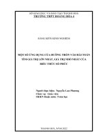 Skkn một số ứng dụng của đường tròn vào bài toán tìm giá trị lớn nhất, giá trị nhỏ nhất của biểu thức số phức