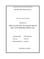 Skkn thiết lập hệ trục tọa độ giải một số dạng toán hình học không gian