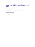 Nghĩ về những người cha cô đơn    chu tất tiến