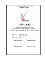 Bài tiểu luận Tạo động lực làm việc cho nhân viên nhà hàng