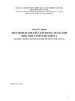 Thuyết Minh Quy Hoạch Chi Tiết Xây Dựng Tỷ Lệ 1 500 Khu Nhà Vườn Thủ Thừa 2.Pdf