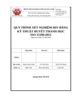 Quy Trình Xét Nghiệm Hiv Bằng Kỹ Thuật Huyết Thanh Học Iso 15189 2012.Pdf