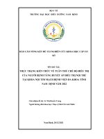 Thực trạng kiến thức về tuân thủ chế độ điều trị của người bệnh tăng huyết áp điều trị nội trú tại khoa nội tim mạch bệnh viện đa khoa tỉnh nam định năm 2022