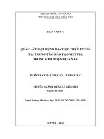 Quản Lý Hoạt Động Dạy Học Trực Tuyến Tại Trung Tâm Đào Tạo Viettel Trong Giai Đoạn Hiện Nay - Luận Văn Ths. Giáo Dục Học 6833801.Pdf
