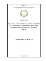 Thực trạng kiến thức về chế độ ăn của người bệnh đái tháo đường tuýp 2 điều trị nội trú tại khoa nội iii bệnh viện y học cổ truyền bộ công an năm 2022
