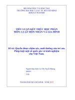 Quyền được chăm sóc, nuôi dưỡng của trẻ em. Pháp luật một số quốc gia và kinh nghiệm cho Việt Nam.