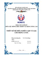 THIẾT KẾ BỘ ĐIỀU KHIỂN LQR VÀ LQG CHO ĐỘNG CƠ DC