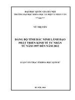 Đảng Bộ Tỉnh Bắc Ninh Lãnh Đạo Phát Triển Kinh Tế Tư Nhân Từ Năm 1997 Đến Năm 2012.Pdf