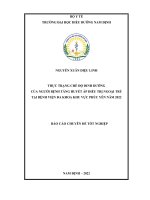 Thực trạng chế độ dinh dưỡng của người bệnh tăng huyết áp điều trị ngoại trú tại bệnh viện đa khoa khu vực phúc yên năm 2022