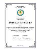 31  pháp luật về các biện pháp bảo đảm trong hoạt động tín dụng ngân hàng qua thực tiễn tại ngân hàng tmcp đầu tư và phát triển việt nam chi nhánh đông hà nội