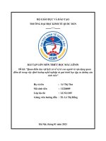 Đề tài quan điểm duy vật lịch sử về vị trí con người và vận dụng quan điểm đó trong việc định hướng nghề nghiệp và quá trình học tập, tu dưỡng của sinh viên