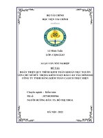 133  hoàn thiện quy trình kiểm toán khoản mục nguồn vốn chủ sở hữu trong kiểm toán báo cáo tài chính do công ty tnhh hãng kiểm toán calico thực hiện