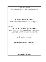 Các Yếu Tố Tác Động Đến Xuất Khẩu Hàng Nông Sản Việt Nam Vào Thị Trƣờng Eu - Cách Tiếp Cận Từ Mô Hình Trọng Lực 6246586.Pdf