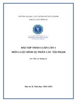 Thảo luận hình sự phần tội phạm lần 1