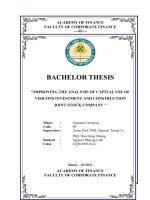 6  improving the analysis of capital use of visicons investment and construction  joint stock company
