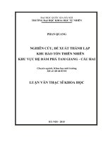 Nghiên Cứu, Đề Xuất Thành Lập Khu Bảo Tồn Thiên Nhiên Khu Vực Hệ Đầm Phá Tam Giang - Cầu Hai 6733367.Pdf