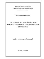 Lập và trình bày báo cáo tài chính hợp nhất tại tập đoàn xăng dầu việt nam (petrolimex)