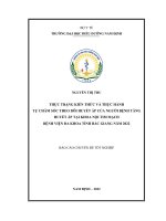 Thực trạng kiến thức và thực hành tự chăm sóc theo dõi huyết áp của người bệnh tăng huyết áp tại khoa nội tim mạch bệnh viện đa khoa tỉnh bắc giang năm 2022