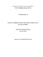 Lexical cohesion used in the story “white fang” by jack london