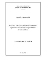 Mở rộng cho vay khách hàng cá nhân tại ngân hàng thương mại cổ phần phương đông