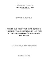 Nghiên cứu chế độ vận hành hệ thống hát điện trong nhà máy điện mặt trời mỹ hiệp nhằm hỗ trợ ổn định điện áp nút đấu nối