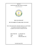 Thực trạng kiến thức chăm sóc trẻ mắc tay chân miệng của bà mẹ có con dưới 5 tuổi điều trị tại bệnh viện nhi tỉnh nam định năm 2022