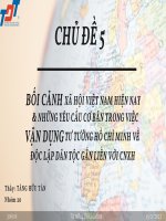 Các yêu cầu cơ bản để vận dụng tư tưởng hồ chí minh về độc lập dân tộc gắn liền với cnxh