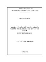 Nghiên Cứu Các Giá Trị Văn Hóa Tín Ngưỡng Ở Phía Tây Hà Nội (Hà Tây Cũ) Nhằm Phát Triển Du Lịch 6795398.Pdf