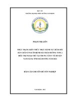 Thực trạng kiến thức thực hành tự chăm sóc bàn chân ở người bệnh đái tháo đường type 2 điều trị ngoại trú tại trung tâm y tế huyện nam sách, tỉnh hải dương năm 2022