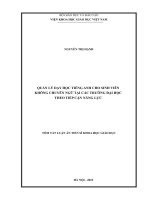 Tóm tắt tiếng việt: Quản lý dạy học tiếng Anh cho sinh viên không chuyên ngữ tại các trường đại học theo tiếp cận năng lực.
